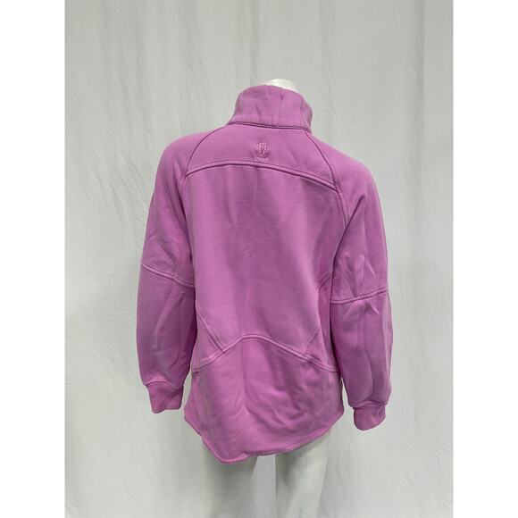 Lululemon 'Scuba' Pink Cotton Oversized Funnel-Neck Half Zip Size XS / S - Picture 3 of 4